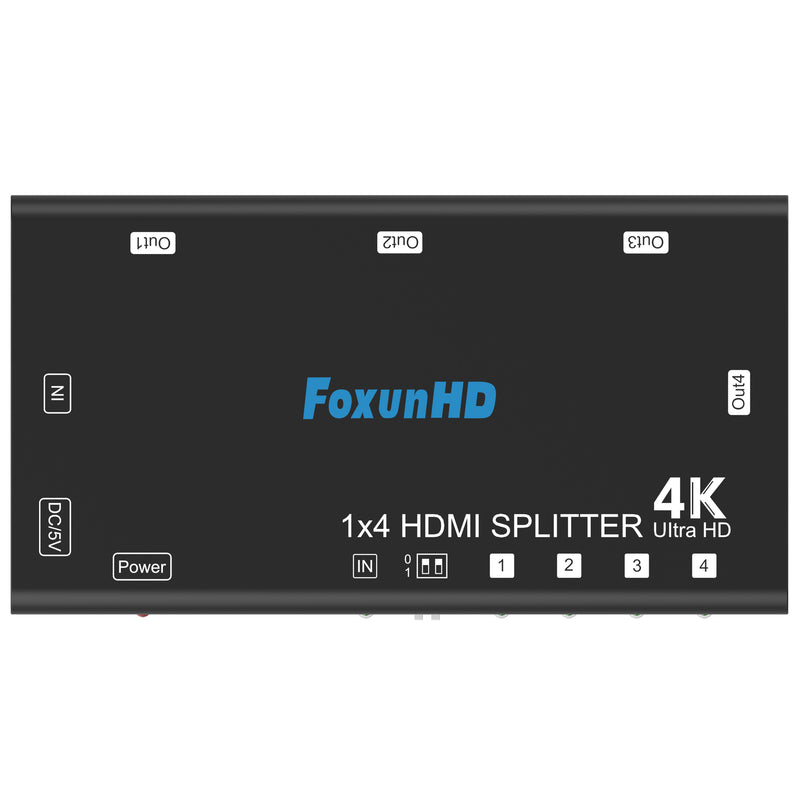 FoxunHD 1x4 HDMI Splitter - Support 4K