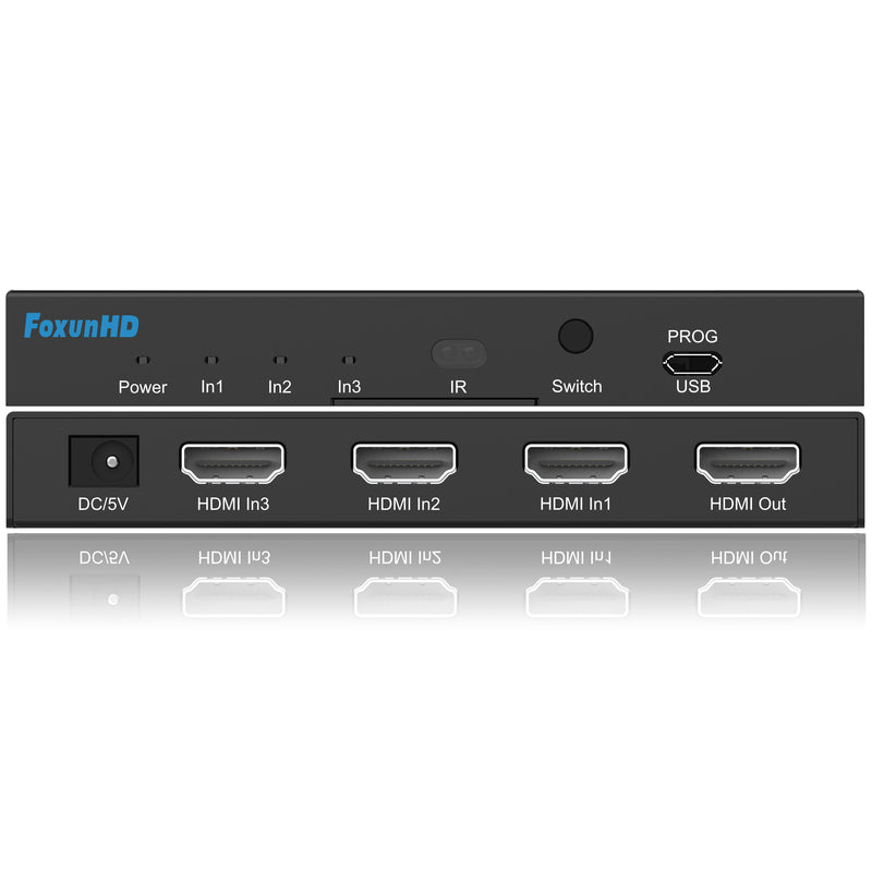 FoxunHD 3x1 HDMI Switch - Support 4K@60HZ 4:4:4/CEC/IR