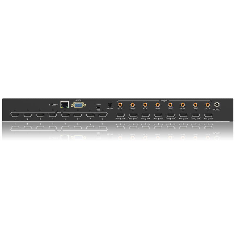FoxunHD 8x8 HDMI Matrix - Support 4K@60HZ 4:4:4/Audio extraction/Control via IR, RS232, IP, Webgui, Control4