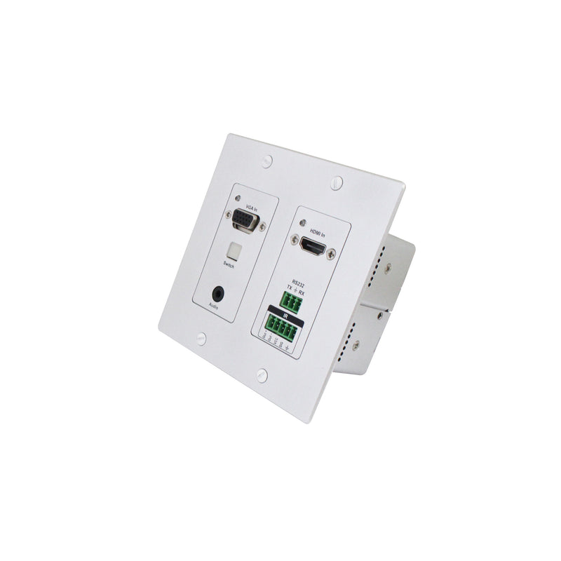 HDMI+VGA Wallplate Extender-70m1080; 40m 4K@60Hz 4:4:4 SX-EW53