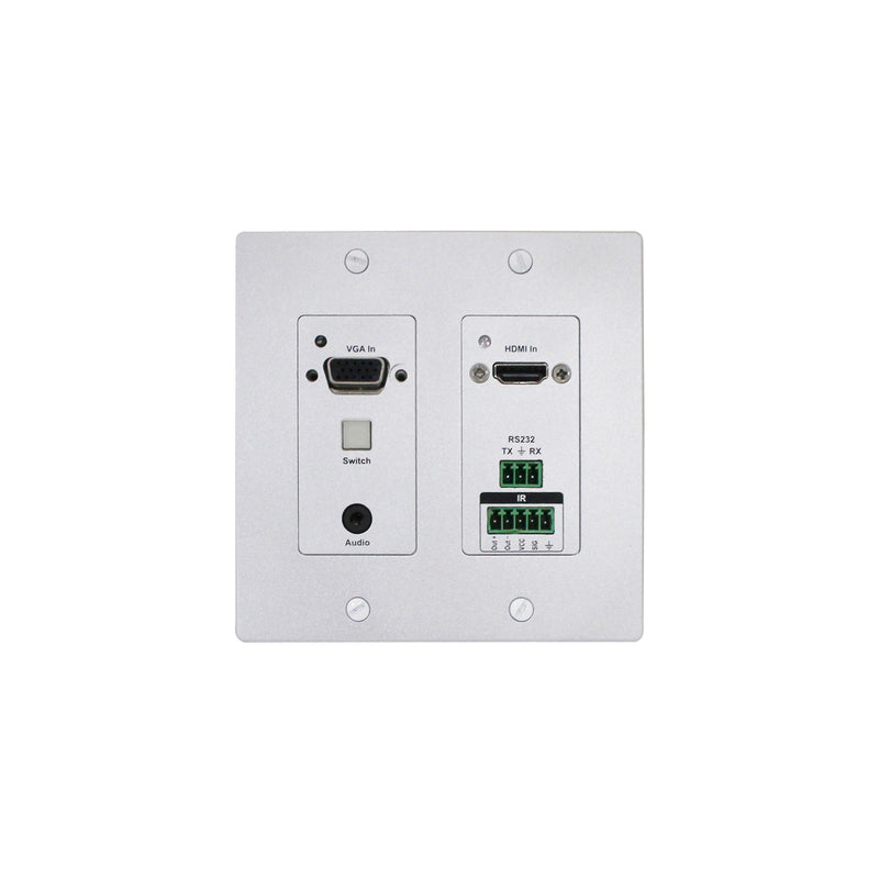 HDMI+VGA Wallplate Extender-70m1080; 40m 4K@60Hz 4:4:4 SX-EW53