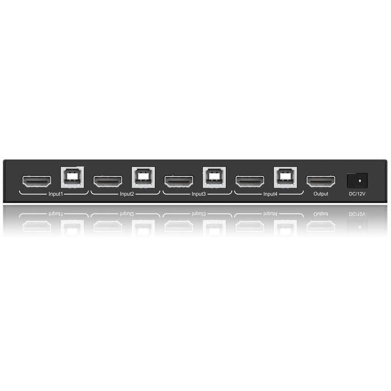 FoxunHD 4x1 HDMI KVM Switch - Support 4K@60HZ 4:4:4/Audio extraction SX-KVM401C