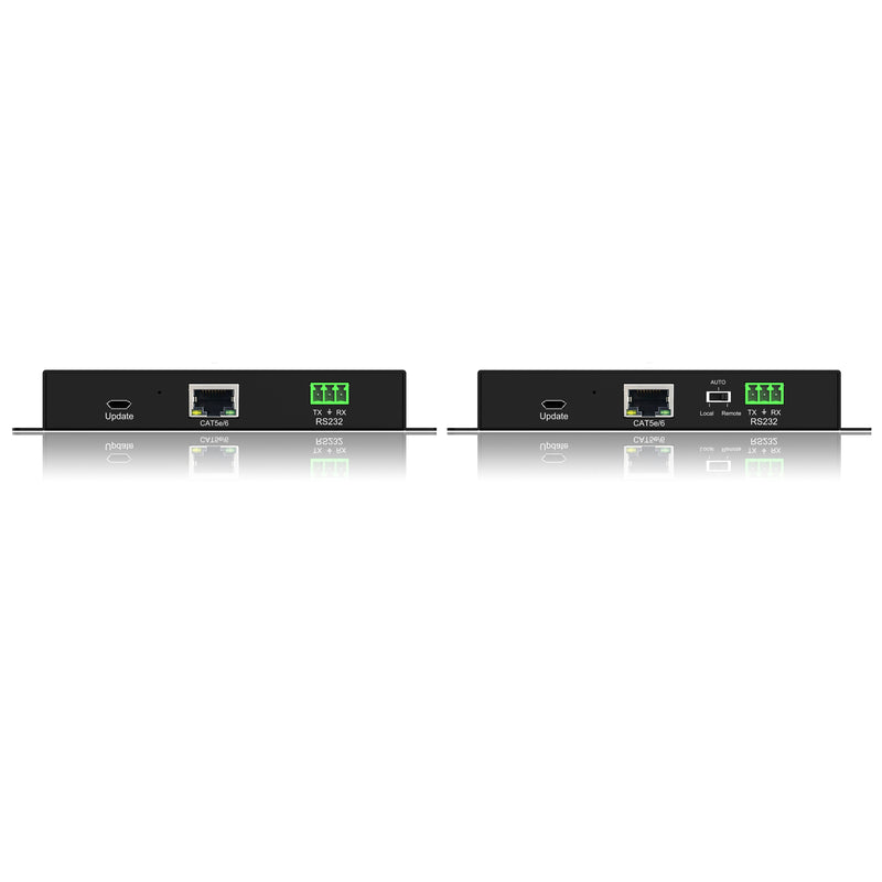 FoxunHD HDBaseT Extender - Support 40m(130ft)4K@60HZ 4:4:4, 70m(230ft)1080P/Loop out/2x HDMI Outs/Bi-directional IR/POC/RS232