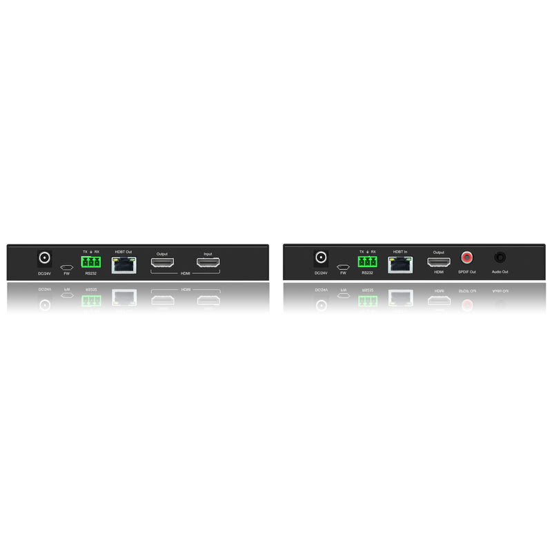 FoxunHD HDBaseT Extender with KVM - Support 100m(330ft)4K@60HZ 4:4:4, 150m(500ft)1080P/Loop out/USB2.0/Bi-directional IR/POC/RS232/ Audio extraction SX-EX55