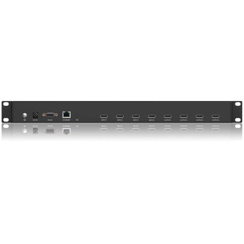 FoxunHD 4x4 HDMI Seamless Matrix - Support 4K/2x2 Videowall/Multiviewer/Downscaler/Control via IR, RS232,IP,Control4