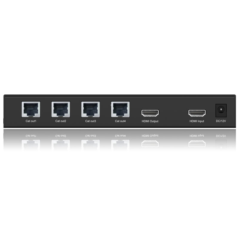 FoxunHD 1x4 HDMI Splitter Extender - Support 50m(164ft) 1080P /Loop Out/IR SX-SPE104