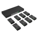 FoxunHD 1x8 HDBaseT Splitter extender- Support 40m(130ft) 4K@60HZ 4:4:4, 70m(230ft) 1080P/Loopout/IR/POC/Downscaler  SX-SPH06